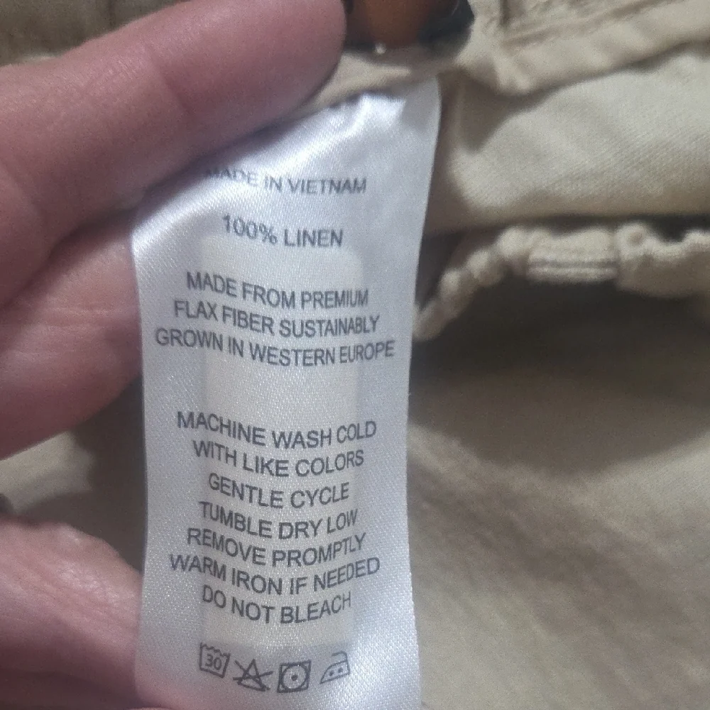 Quince 100% European Linen Pants Driftwood Pull On Size S
